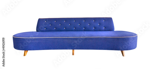 Photo: blue sofa isolated with clipping path blue sofa isolated with clipping path