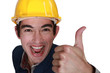 Male character with helmet
