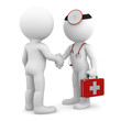 Doctor shaking hand with patient. Isolated