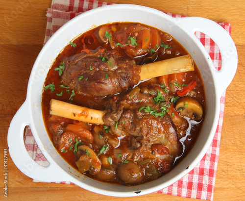 Photo: Braised Lamb Shanks in Casserole Dish Braised Lamb Shanks in Casserole Dish