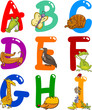 Cartoon Alphabet with Animals