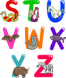 Cartoon Alphabet with Animals Cartoon Alphabet with Animals