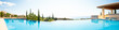 Luxury swimming pool. Panoramic image