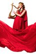 girl in a red dress