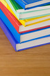 pile of books at wood background pile of books at wood background