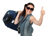 Young woman with suitcase