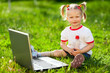 little girl with laptop