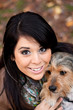 Spanish Woman with Borkie Dog Spanish Woman with Borkie Dog