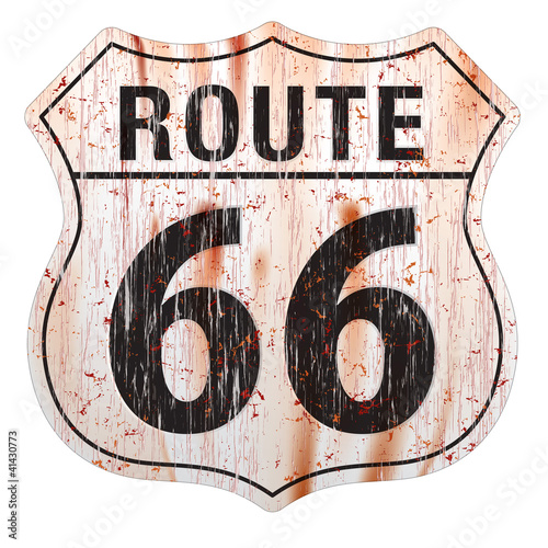 Vector: Route Sixty Six Grunge Sign.Route Sixty Six Sign. Route Sixty Six Grunge Sign.Route Sixty Six Sign.
