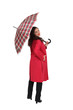 Woman with a tartan umbrella