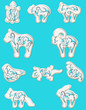 Collection-Southwest Art animals-white, turquoise, shiny silver!