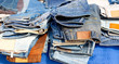 Blue jeans denim fashion pants mixed stacked