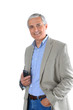 Mature Businessman Holding Cell Phone Mature Businessman Holding Cell Phone