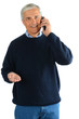 Casual Middle Aged Man in Jeans and Sweater with Cell Phone Casual Middle Aged Man in Jeans and Sweater with Cell Phone