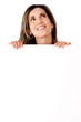 Photo: Woman with banner Woman with banner