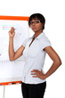 Afro-American businesswoman making a presentation
