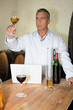 Winemaker analyzing wine
