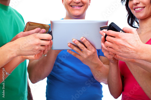 Photo: people with smartphones people with smartphones