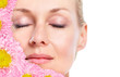 Beautiful woman face with flower. Beautiful woman face with flower.