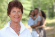 Grandmother enjoying a day out with her family