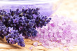 Lavender flowers and the bath salt - beauty treatment