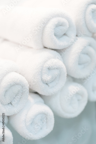 Photo: closeup of the bath towels closeup of the bath towels
