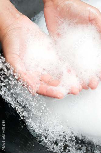 Photo: hand with soap hand with soap