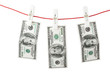 Dollars with clothespins