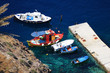 The harbor of Santorini The harbor of Santorini