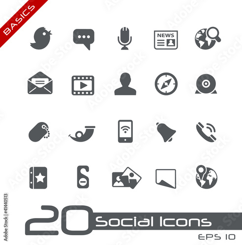 Vector: Social Media Icons // Basics Social Media Icons // Basics