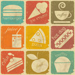 set of vintage food labels