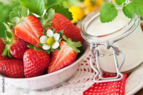 Foto: Erdbeeren und Joghurt Erdbeeren und Joghurt