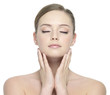 Photo: Beauty face of woman with closed eyes Beauty face of woman with closed eyes