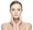 Beautiful face of young woman with clean skin