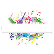 musique avec cadre central sur fond blanc