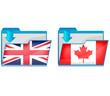 Folder icon with flag of British and Canada.Vector