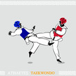 Greek art stylized taekwondo sparring