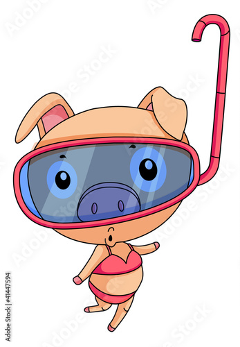 Vector: Funny pig Funny pig