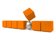 Individuell- orangene Würfel, Metallkugel