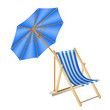 Liegestuhl mit Sonnenschirm