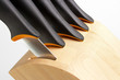 Kitchen knife block closeup