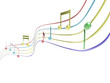 Illustration: Pentagramma musicale, note in musica 3d Pentagramma musicale, note in musica 3d