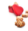 heart shaped cream cookies on red heart metal box heart shaped cream cookies on red heart metal box