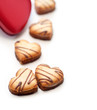 heart shaped cream cookies on red heart metal box heart shaped cream cookies on red heart metal box