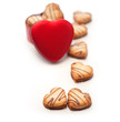 heart shaped cream cookies on red heart metal box heart shaped cream cookies on red heart metal box