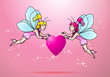 Flying pink fairy