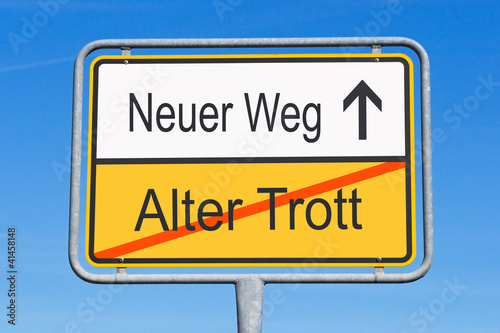 Illustration: Alter Trott und Neuer Weg Alter Trott und Neuer Weg