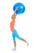Young woman with blue ball Young woman with blue ball