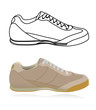 Sketch of casual shoe, sneakers.