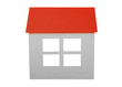Paper house with red roof